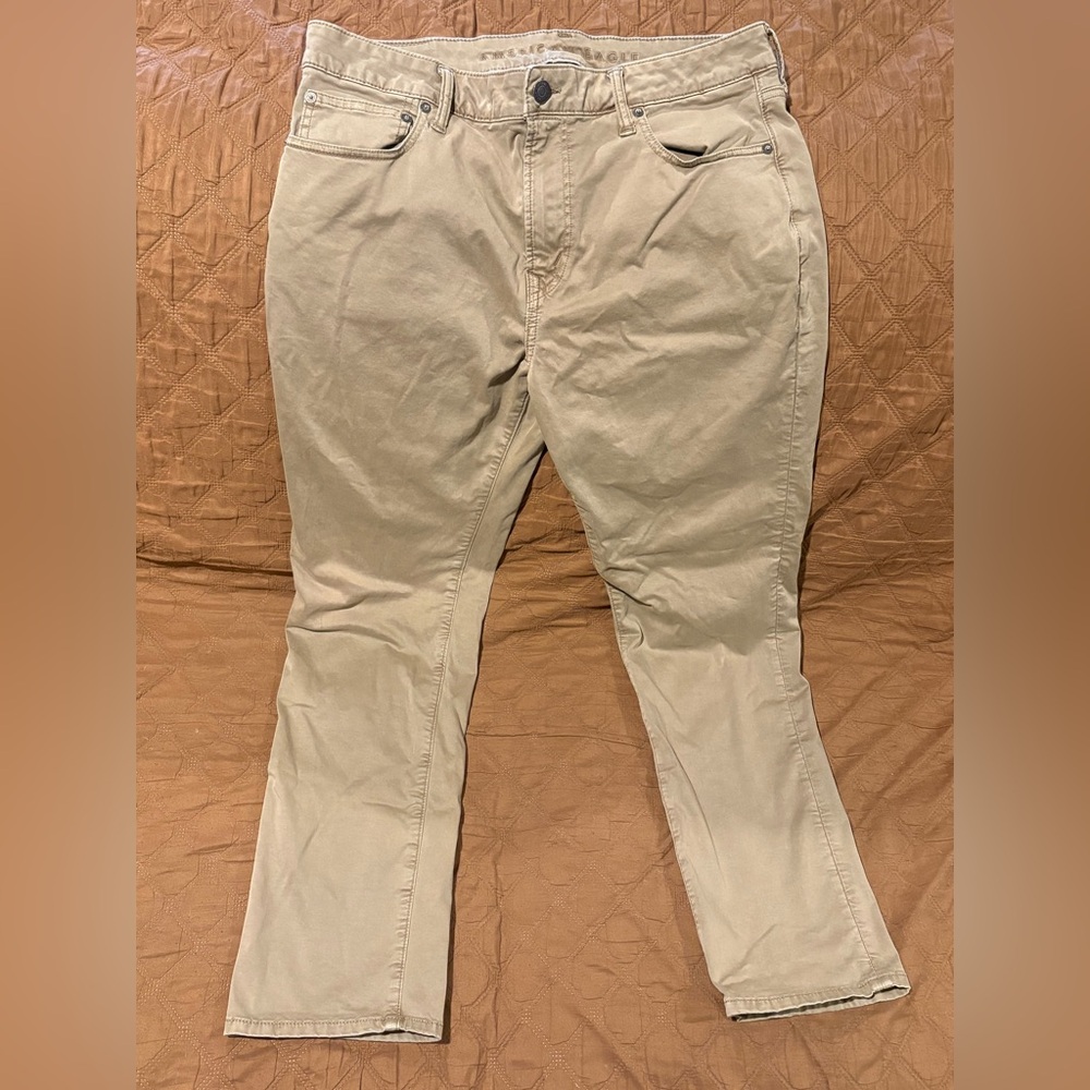 American eagle original straight pants 36 32 khaki